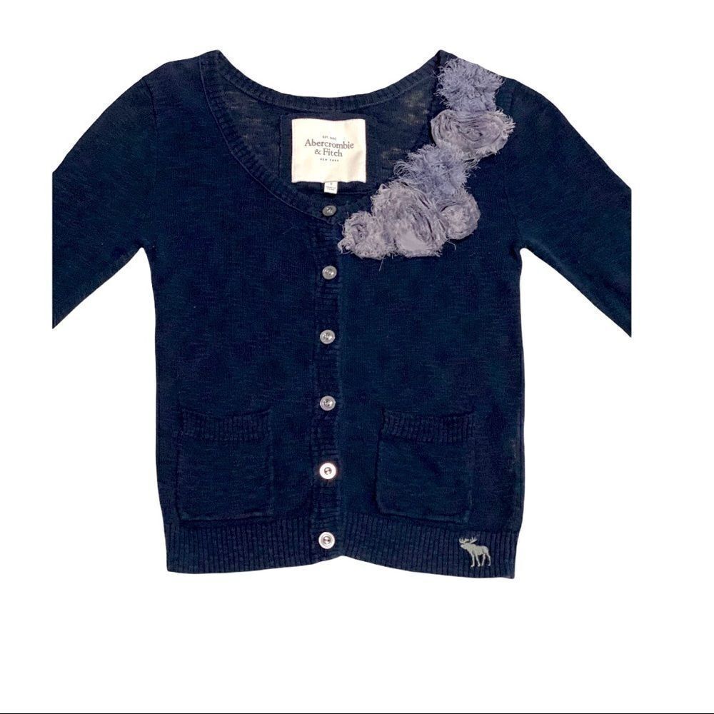 Abercrombie and Fitch Navy Blue Long Sleeve Sweater Size Small